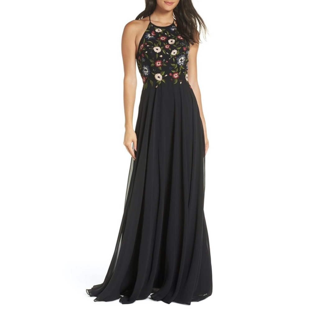 Jenny Yoo Sophie Embroidered Luxe Chiffon Gown